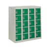 GPC Personal Effect Locker with 20 Compartments Grey Body Green Doors 940 x 900 x 380 mm