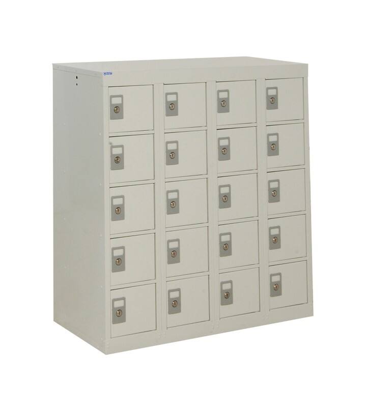 GPC Personal Effect Locker 5 Doors 4 nests Key lock 900 x 380 x 940 mm Grey