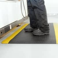 GPC Rectangular Anti-Fatigue Mat PVC Black Yellow 90 x 60 cm