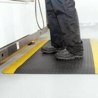 GPC Rectangular Anti-Fatigue Mat PVC Diamond Black, Yellow 300 x 90 cm