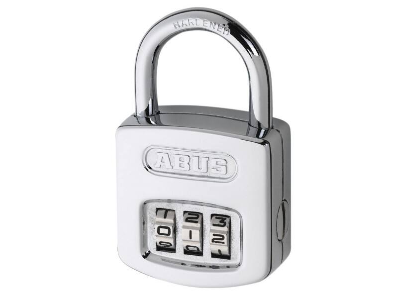 ABUS Padlock Combination 160/50 Polished Chrome Silver 1 x Combination Padlock