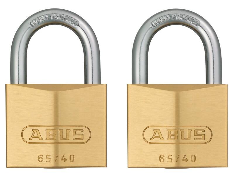 ABUS Padlock Keys 65/40mm 4 x 6.2 cm Gold 1 x Twin Carded Padlock