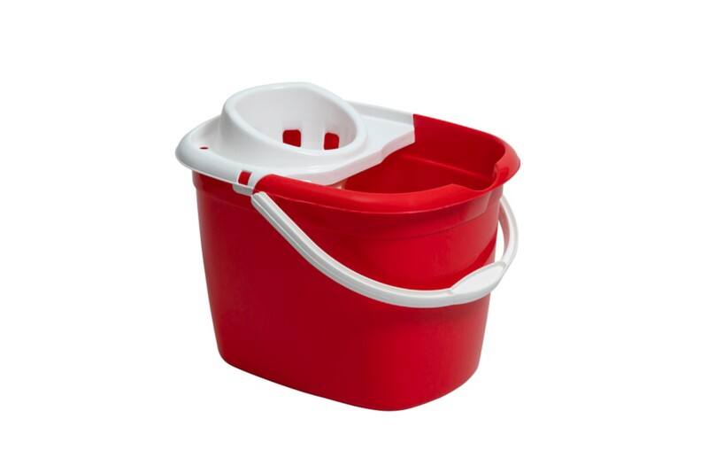 Purely Smile Mop Bucket and Wringer Plastic 12 L Red