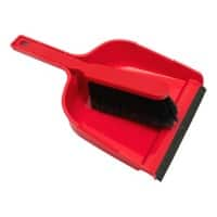 Purely Smile Plastic Dustpan and Brush Red