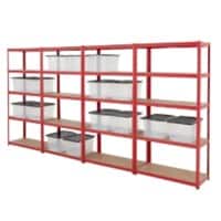 BIGDUG Shelving Unit with 3 Shelves and 15 x 30 L Transparent Boxes 1780 x 900 x 400 mm