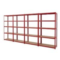 BiGDUG Steel, MDF Shelving Unit 900 x 400 x 1,780 mm Red