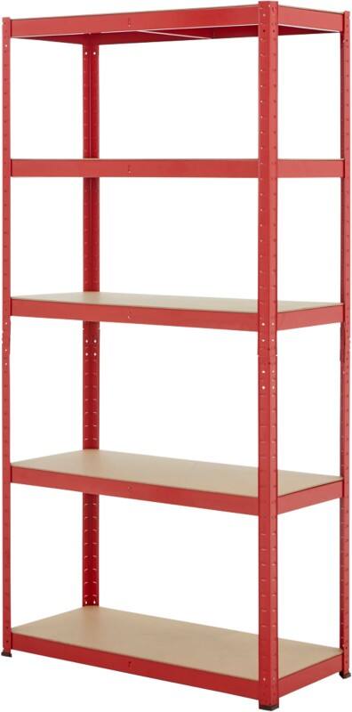BiGDUG Steel, MDF Shelving Unit 900 x 400 x 1,780 mm Red