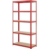 BiGDUG Steel, MDF Shelving Unit 900 x 400 x 1,780 mm Red