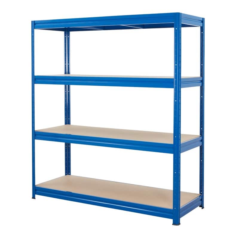 newpo Steel, MDF Shelving Unit 1,600 x 600 x 1,770 mm Blue