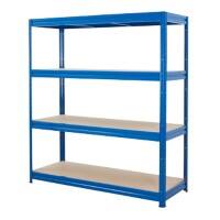 newpo Steel, MDF Shelving Unit 1,600 x 600 x 1,770 mm Blue