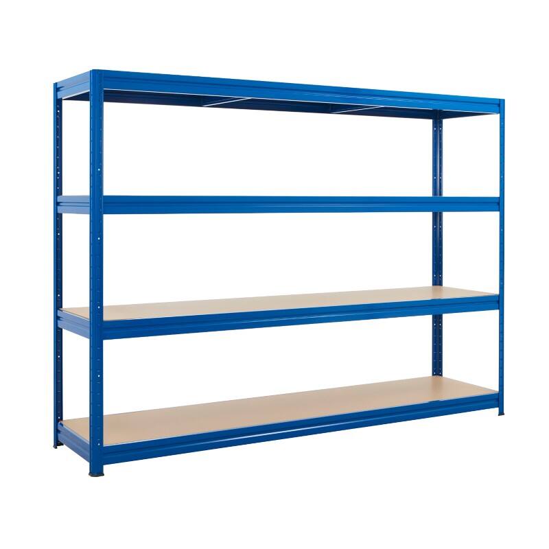 newpo Steel, MDF Shelving Unit 2,400 x 600 x 1,770 mm Blue
