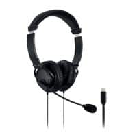 Kensington Wired Headphones K97457WW Over-the-Head 1.8 m USB-C Cable Hi-Fi Noise-Cancelling With Microphone Black