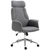 Vinsetto Office Chair Grey Foam, Electroplated Legs, PU Wheels, Linen Fabric 921-183V70