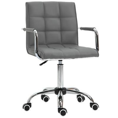 Vinsetto Office Chair Grey PU Leather, Metal, Sponge 921-303GY | Viking