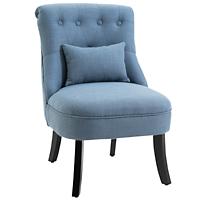 HOMCOM Sofa Chair Blue Linen, Sponge, Rubber Wood 833-727V70BU