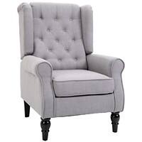 HOMCOM Sofa Chair Grey Fabric, Wood, Sponge 833-695V70GY
