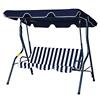 Outsunny Swing Chair Blue, White Steel Pipe, Polyester Fabric 84A-118BU