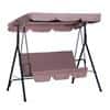 Outsunny Swing Chair Brown Steel, Polyester Fabrics 84A-054BN