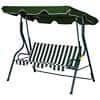 Outsunny Swing Chair Green, White Steel Pipe, Polyester Fabric 84A-118
