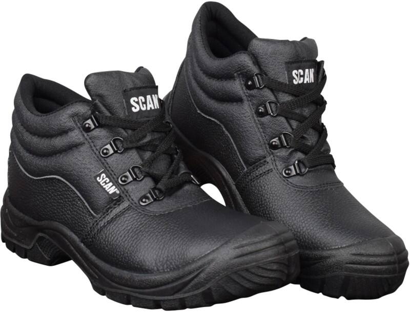 4 D-Ring Chukka Black Safety Boots UK 8 Euro 42