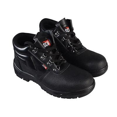 4 D-Ring Chukka Black Safety Boots UK 9 Euro 43