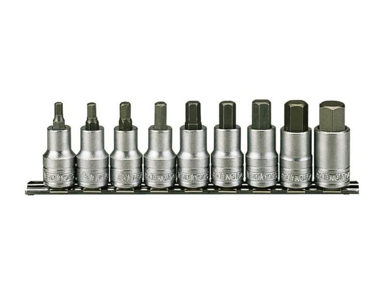 M1212 Socket Clip Rail Hex Set of 9 Metric 1.2in Drive