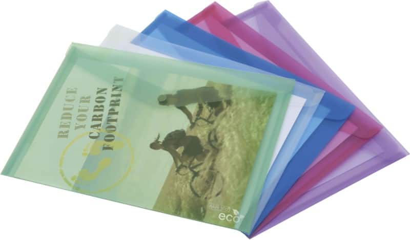 Rapesco Popper Wallet A4 PP (Polypropylene) 33.4 (W) x 0.2 (D) x 23.4 (H) cm Assorted Pack of 5