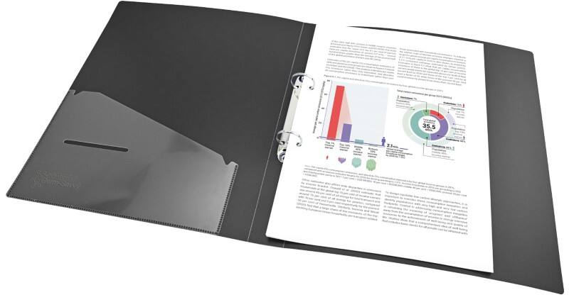 Rapesco Germ-Savvy 25 mm Ring Binder PP (Polypropylene) A4 2 Rings Black Pack of 4