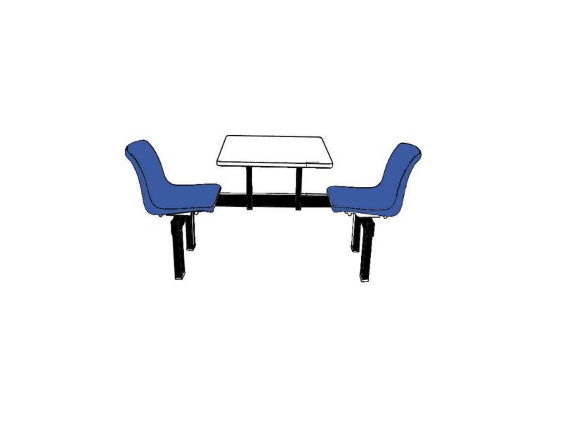 GPC Canteen Table with 2 Seats and 1 Way Access Blue