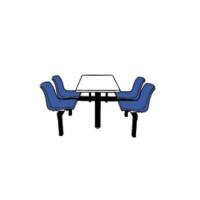 GPC Canteen Table with 4 Seats and 1 Way Access Blue