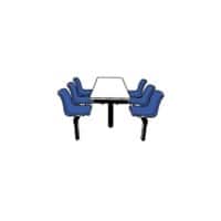 GPC Canteen Table with 6 Seats and 1 Way Access Blue