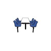 GPC Canteen Table with 6 Seats and 2 Way Access Blue