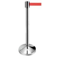GPC Belt Barrier Stainless Steel Post Red