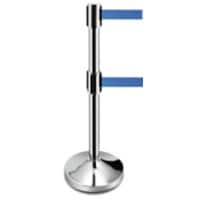 GPC Stainless Steel Post Barrier with Double Belt Blue