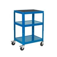 GPC Super Strength Shelf Trolley Mobile Shelf Trolley 3 Shelves 150 kg 610 x 460 x 1,070 mm Blue