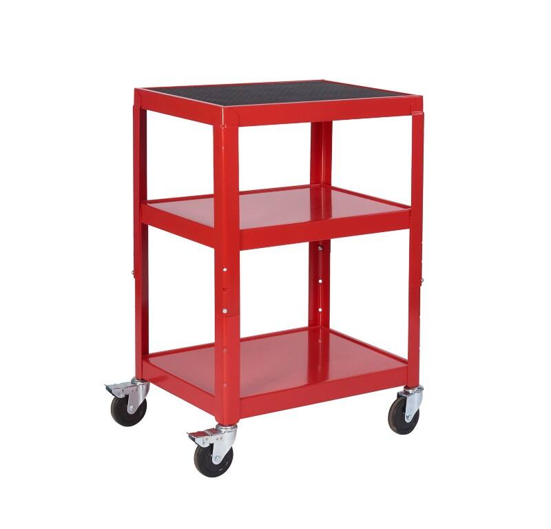 GPC Super Strength Mobile Shelf Trolley 3 Shelves 150 kg 610 x 460 x 1,070 mm Red