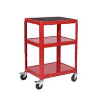 GPC Super Strength Mobile Shelf Trolley 3 Shelves 150 kg 610 x 460 x 1,070 mm Red