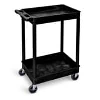 Super Strength Super Strength Shelf Trolley Mobile Shelf Trolley 2 Shelves 150 kg 610 x 460 x 980 mm Black