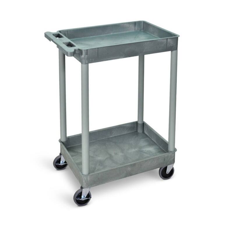 Super Strength Super Strength Shelf Trolley Mobile Shelf Trolley 2 Shelves 150 kg 610 x 460 x 980 mm Grey