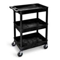 GPC Plastic Multi Purpose Trolley 3 Tray Black 150kg Capacity