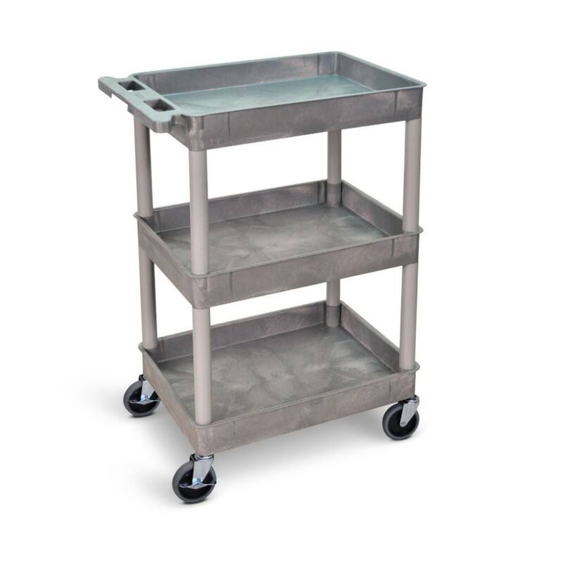 Super Strength Super Strength Shelf Trolley Mobile Shelf Trolley 3 Shelves 150 kg 610 x 460 x 1,000 mm Grey