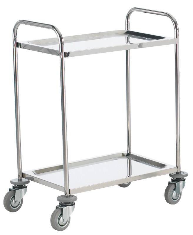 GPC Mobile Shelf Trolley 2 Shelves 100 kg 710 x 470 x 900 mm Silver