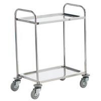 GPC Mobile Shelf Trolley 2 Shelves 100 kg 710 x 470 x 900 mm Silver