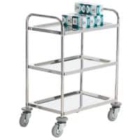 GPC Mobile Shelf Trolley 3 Shelves 100 kg 710 x 470 x 900 mm Silver