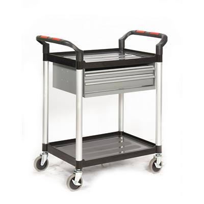 GPC Shelf Trolley with 2 Shelves and 2 Steel Drawers 150kg Capacity