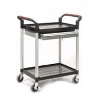 ProPlaz Mobile Shelf Trolley 2 Shelves 150 kg 750 x 460 x 940 mm Black