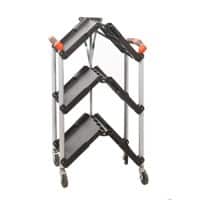 ProPlaz Mobile Shelf Trolley 3 Shelves 75 kg 430 x 670 x 850 mm Black