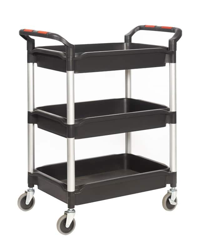 ProPlaz Mobile Shelf Trolley 3 Shelves 150 kg 870 x 490 x 1,050 mm Black