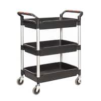 ProPlaz Mobile Shelf Trolley 3 Shelves 150 kg 870 x 490 x 1,050 mm Black