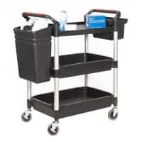ProPlaz ProPlaz® Plus Trolley with Deep Trays, 3 Tray, Top Flat Shelf & 2 Storage Trays, 150kg Capacity